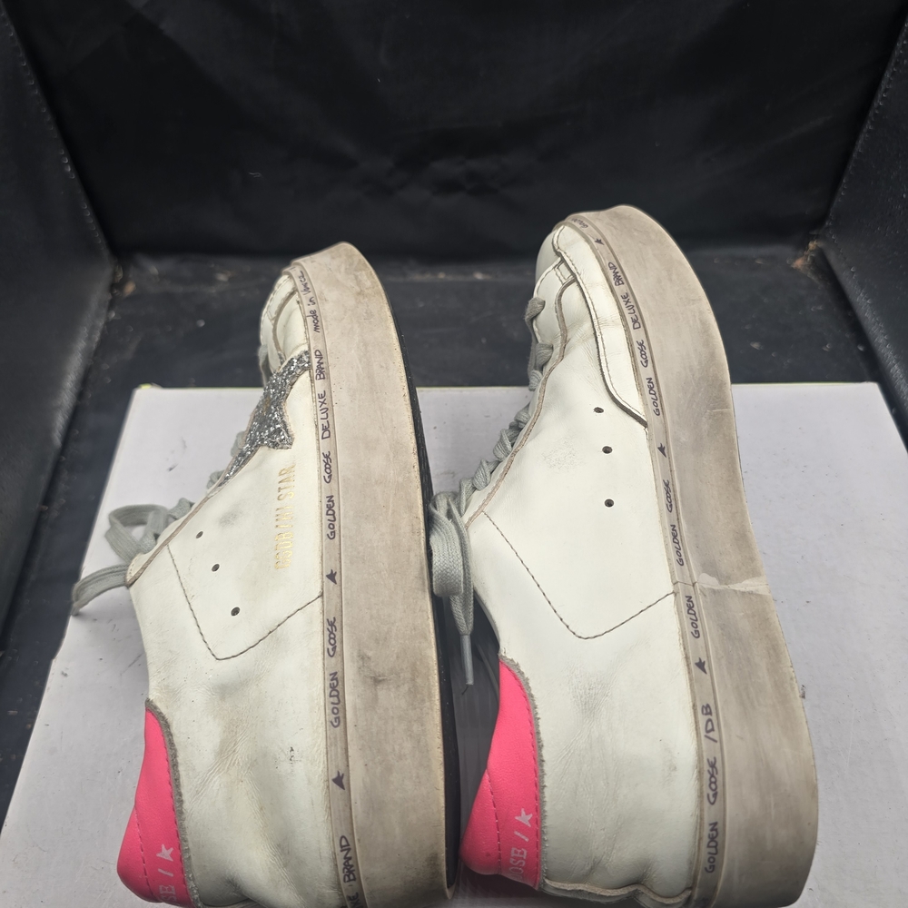 Golden Goose White and Pink‎ Sneakers with Silver Accents Women Size 8 - Picture 7 of 8
